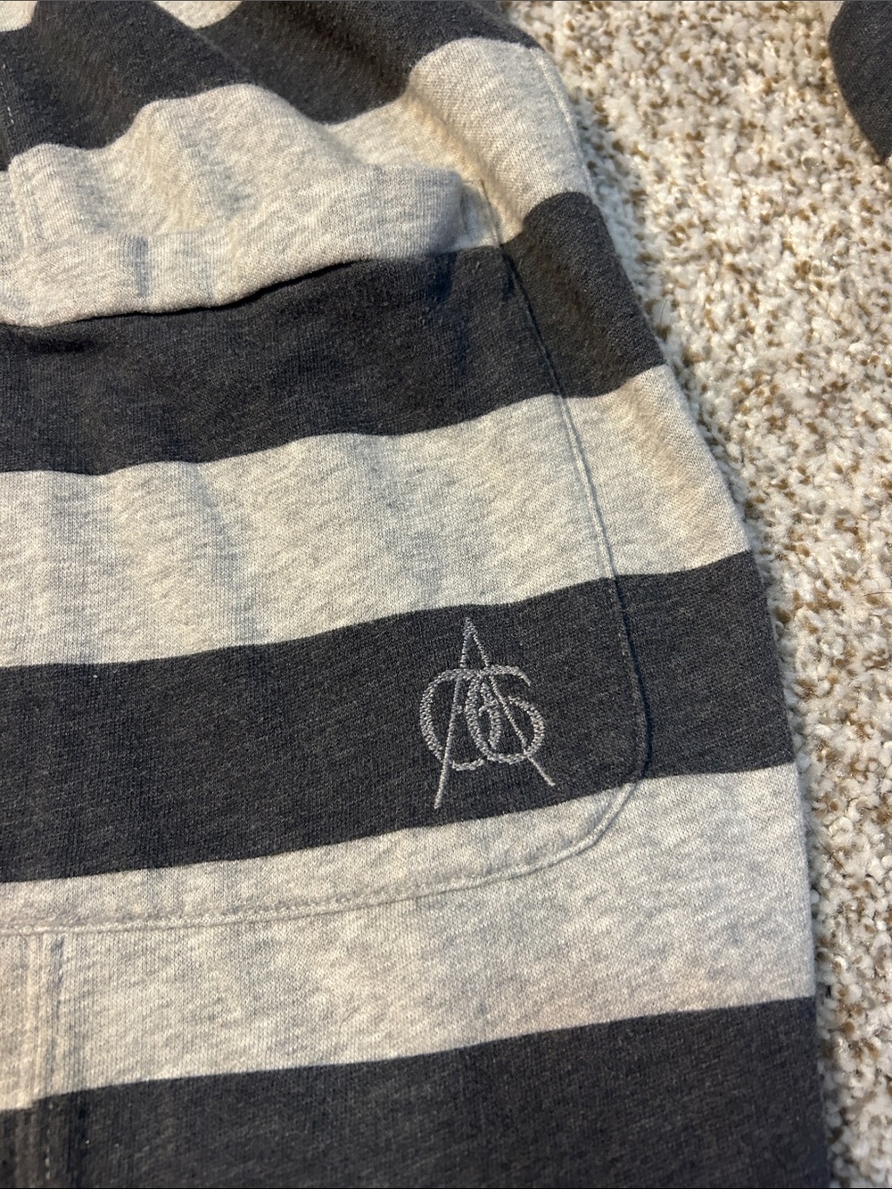 aerie Hooded Striped Robe Cardigan in Black and Gray - Picture 2 of 4
